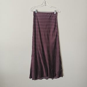 Favorite Daughter Burgundy Polka Dot Maxi Skirt